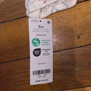 Carter's 9M Baby Outfit with White and Green Accents